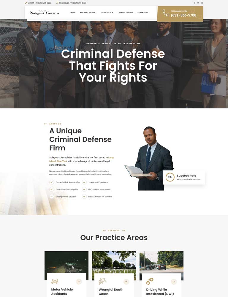 phil solages criminal attorney website redesign