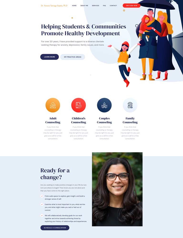 spec website for psychology office of annette santiago